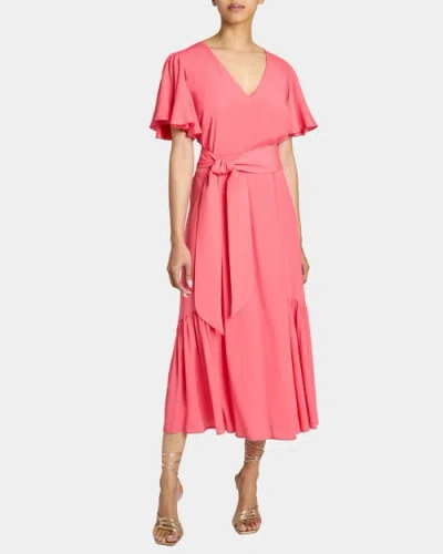 Santorelli Alexandra Ruffled Midi Dress