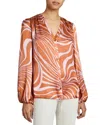 Santorelli Alexia Buttoned Silk Blouse