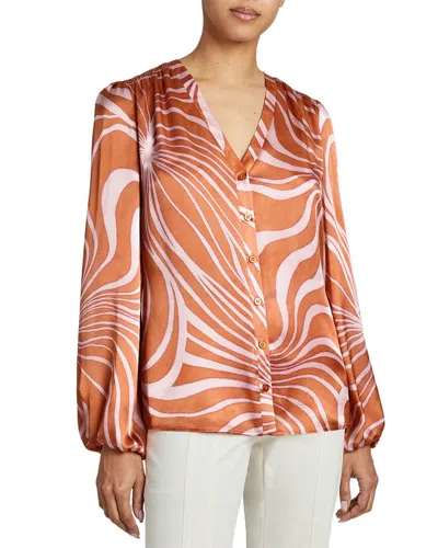 Santorelli Alexia Buttoned Silk Blouse
