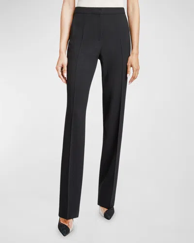 Santorelli Amara Straight-leg Crepe Pants In Black