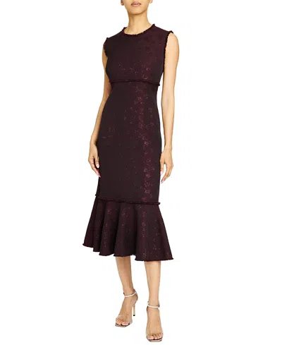 Santorelli Andi Midi Sheath Dress In Purple