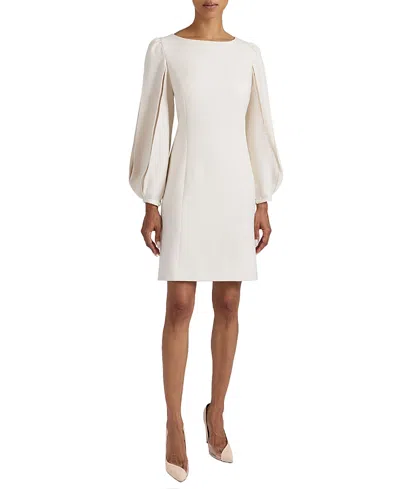 SANTORELLI ARANA SHIFT DRESS WITH PLEATED BISHOP SLEEVES IN STRETCH CREPE