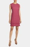 Santorelli Aretha Sleeveless Shift Tweed Dress In Pink