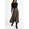 Santorelli Aster Full Midi Skirt In Black