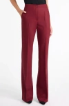 Santorelli Beth Flared Pant In Virgin Wool Stretch In Red