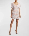 Santorelli Bianca Tweed Shift Dress In Shell