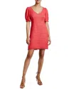 Santorelli Bianca Fringe-trim Puff-sleeve Tweed Mini Dress In Multi