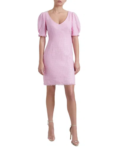 Santorelli Bianca Puff-sleeve Tweed Mini Dress In Multi