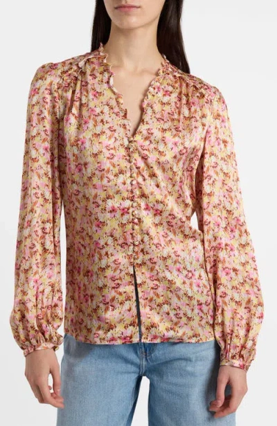 Santorelli Blaine Long Sleeve Buttoned Blouse In Pink