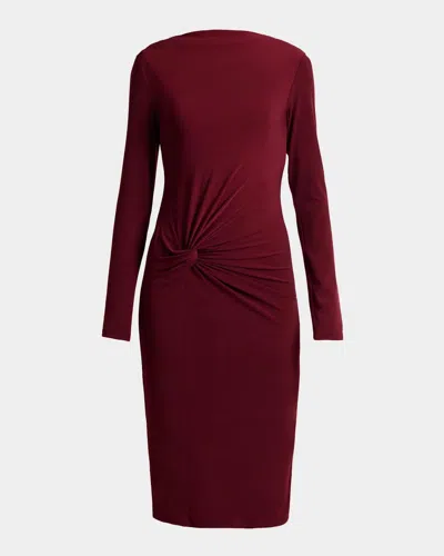 Santorelli Bodycon Bateau-neck Midi Dress In Animal Print