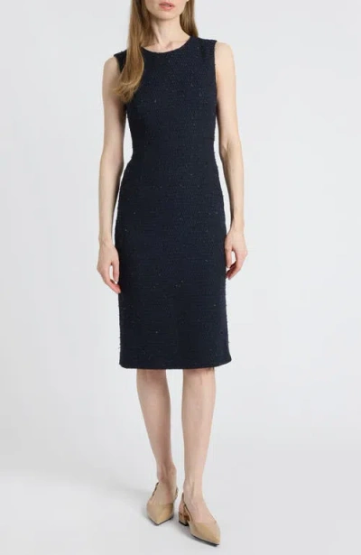 Santorelli Britta Midi Sheath Dress In Blue