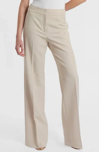 Santorelli Camila Wide Leg Pant In Soft Stretch Crepe In Neutral