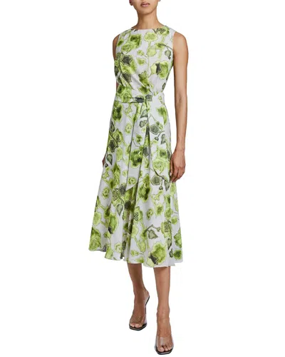 Santorelli Carma Fit And Flare Midi Dress In Moss