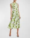 Santorelli Carma Fit And Flare Midi Dress In Moss