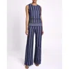 Santorelli Caterina Sleeveless Top With Zipper Detail In Marine Blue