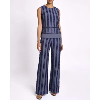 Santorelli Caterina Sleeveless Top With Zipper Detail In Marine Blue