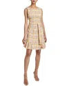 Santorelli Celine Boat-neck Fringe-trim Tweed Midi Dress
