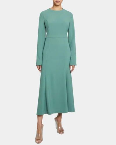 Santorelli Charlize Long Sleeve Fit & Flare Midi Dress In Sage