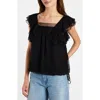 Santorelli Chass Ruffle Blouse In Black