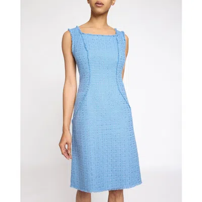 SANTORELLI SANTORELLI CHIYO SLEEVELESS A-LINE DRESS WITH FRINGED SEAMS