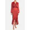 Santorelli Coco Midi Dress In Red