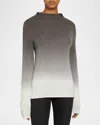 Santorelli Coletta Funnel-neck Ombre Merino Wool Sweater In Earth