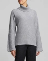 Santorelli Women's Mohair-blend Turtleneck Sweater In Grey