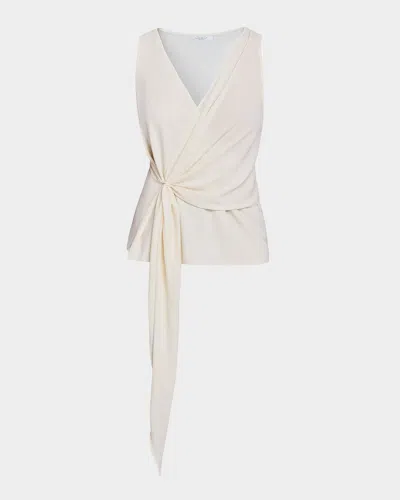 SANTORELLI DANNA SLEEVELESS CREPE WRAP TOP