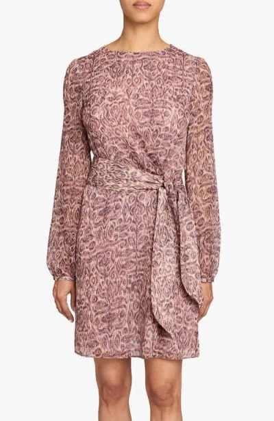 Santorelli Darya Long Sleeve Dress In Brown