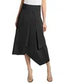 Santorelli Deb Multi-panel Asymmetric Midi Skirt In Stretch Cotton Blend