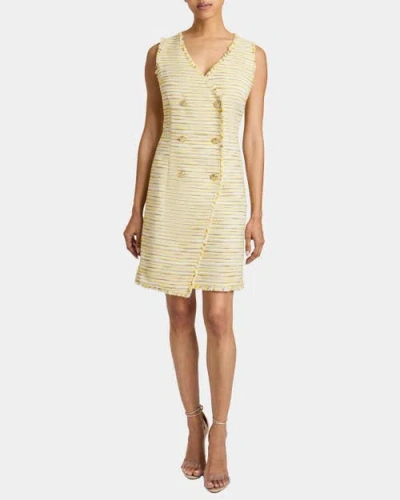SANTORELLI SANTORELLI DEE SLEEVELESS DOUBLE BREASTED A-LINE DRESS WITH ASYMMETRIC SKIRT PANEL