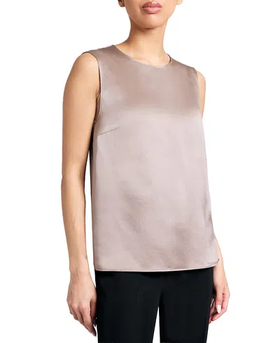 Santorelli Demi Silk Charmeuse Sleeveless Top In Pink