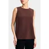 Santorelli Demi Sleeveless Top In Brown