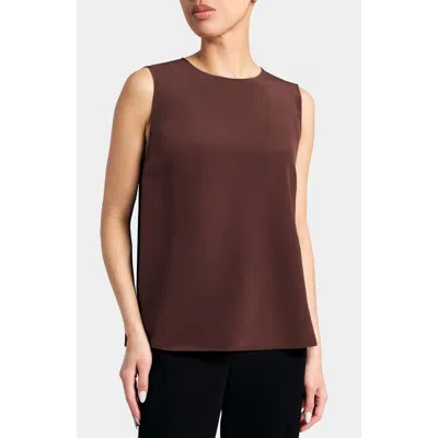 Santorelli Demi Sleeveless Top In Brown