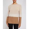 Santorelli Dora Color Block Sweater In Beige