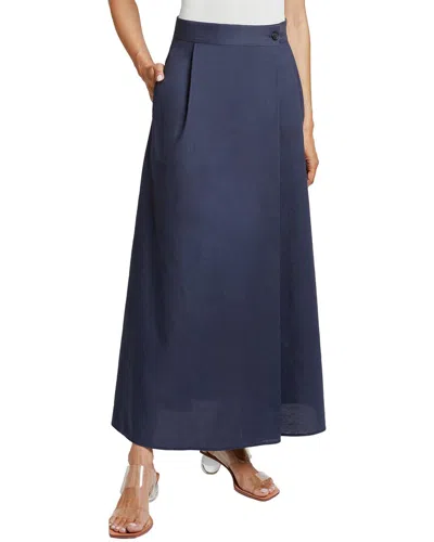 Santorelli Drew A-line Midi Skirt In Navy