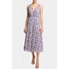 Santorelli Eden Midi Georgette Dress In Purple