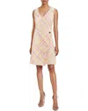 Santorelli Elia Sleeveless Fringe-trim Tweed Midi Dress