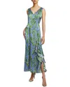 Santorelli Emerson V-neck Midi Dress In Multi