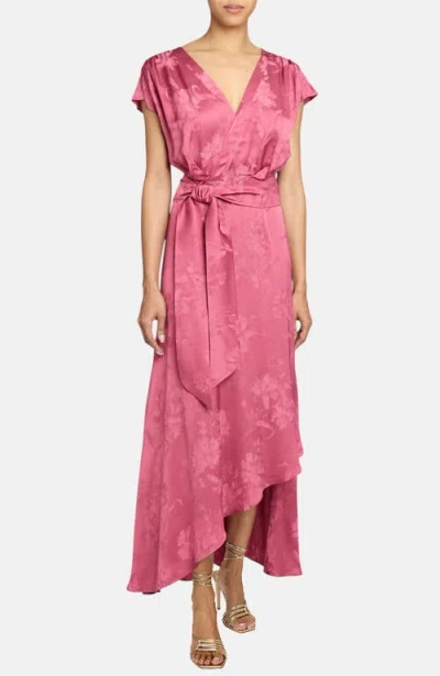 Santorelli Fallon Midi Dress With Hi-lo Skirt In Purple