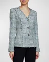 SANTORELLI GEORGIA FRINGE-TRIM TWEED JACKET