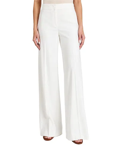 Santorelli Gigi Wide Leg Pant In Cotton Stretch In White