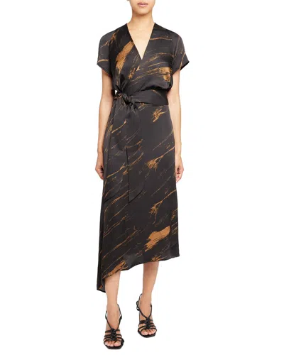Santorelli Haley Faux Wrap Midi Dress