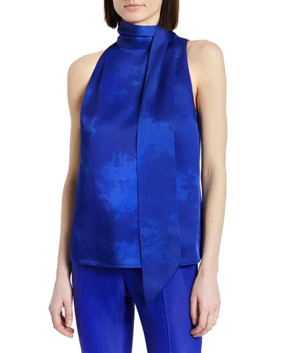 Santorelli Hunter Sleeveless Blouse In Blue