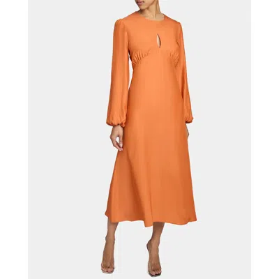 Santorelli Imani Long Sleeve Midi Dress In Orange Glow