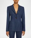Santorelli Janelle Single-button Tailored Blazer In Space Blue