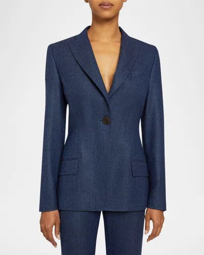 Santorelli Janelle Single-button Tailored Blazer In Space Blue