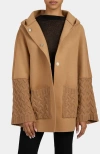 Santorelli Jarel Oversized Hooded Cashmere Blend Knit Jacket In Multi