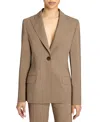 Santorelli Jess Single Button Jacket In Stretch Wool In Brown