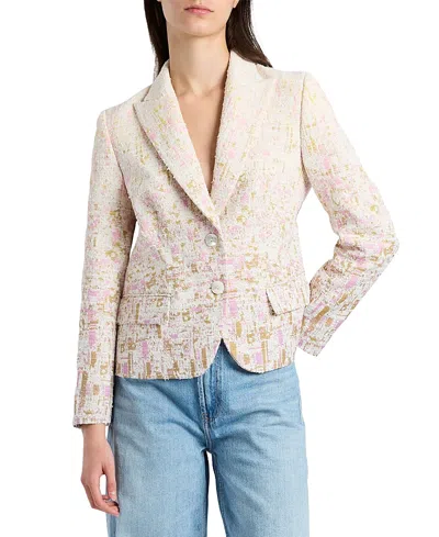 Santorelli Jodie Jacket In Ombre Jacquard In White